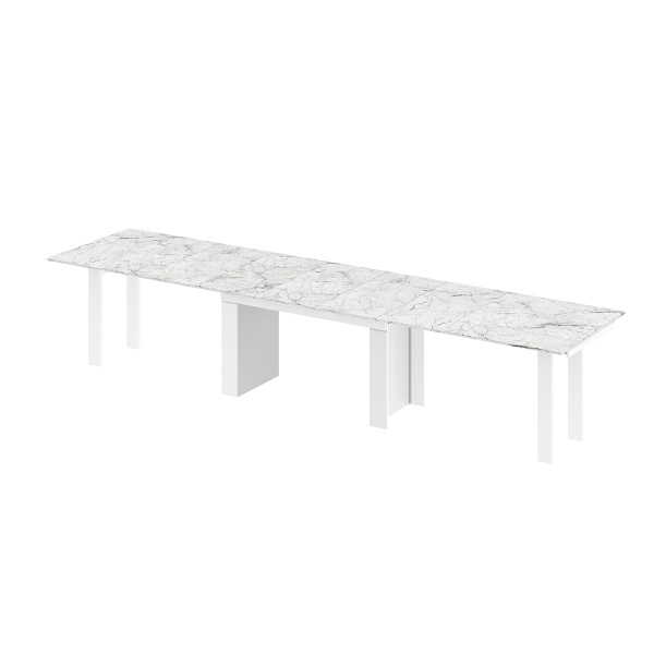 Stół rozkłady MAGRO 170 - Wariant Kolorystyczny: Venatino White HG+Biały HG - Hubertus